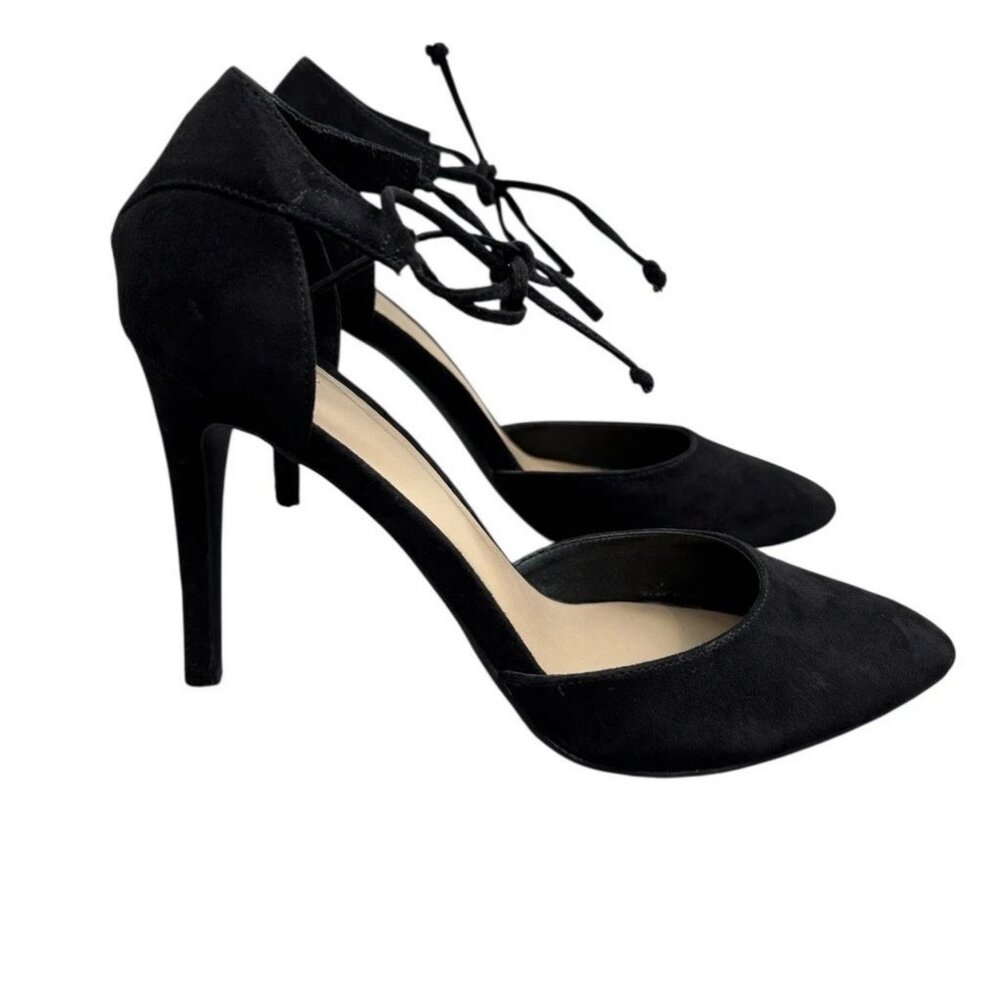 APT.9 Black Faux Suede Stiletto Pump Pointed Toe Women Size 8